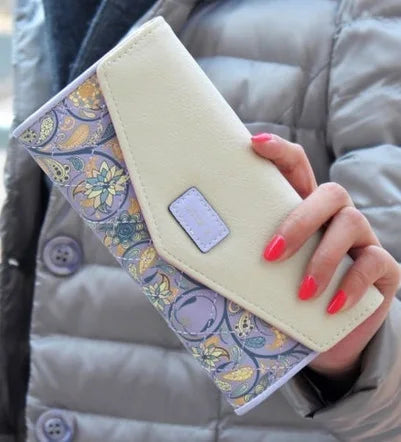 Long Clutch Floral Pattern Card Holder Wallet