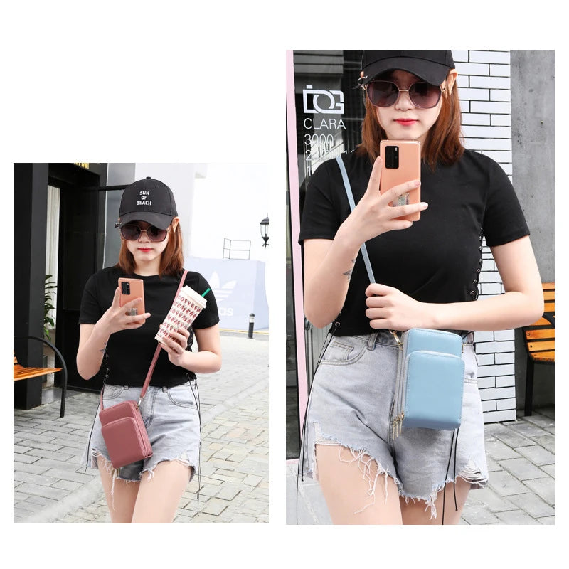 Luxury Large Capacity PU Leather Cell Phone Bag