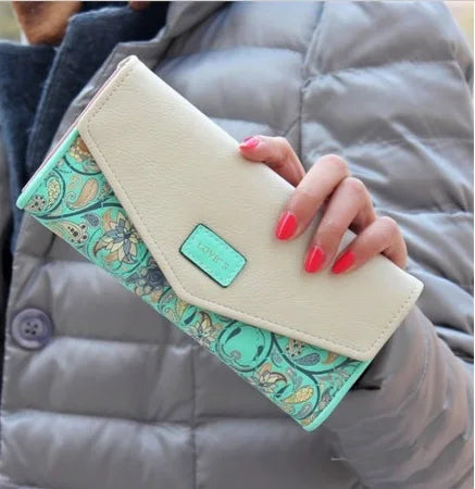 Long Clutch Floral Pattern Card Holder Wallet
