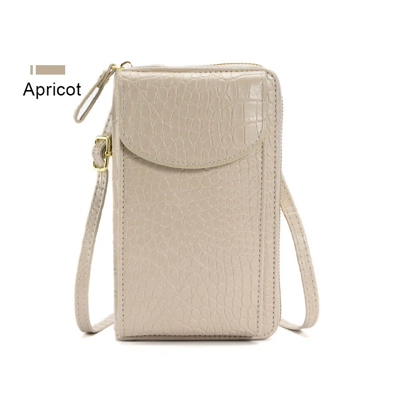 Small Crocodile Pattern PU Leather Cellphone Shoulder Bag