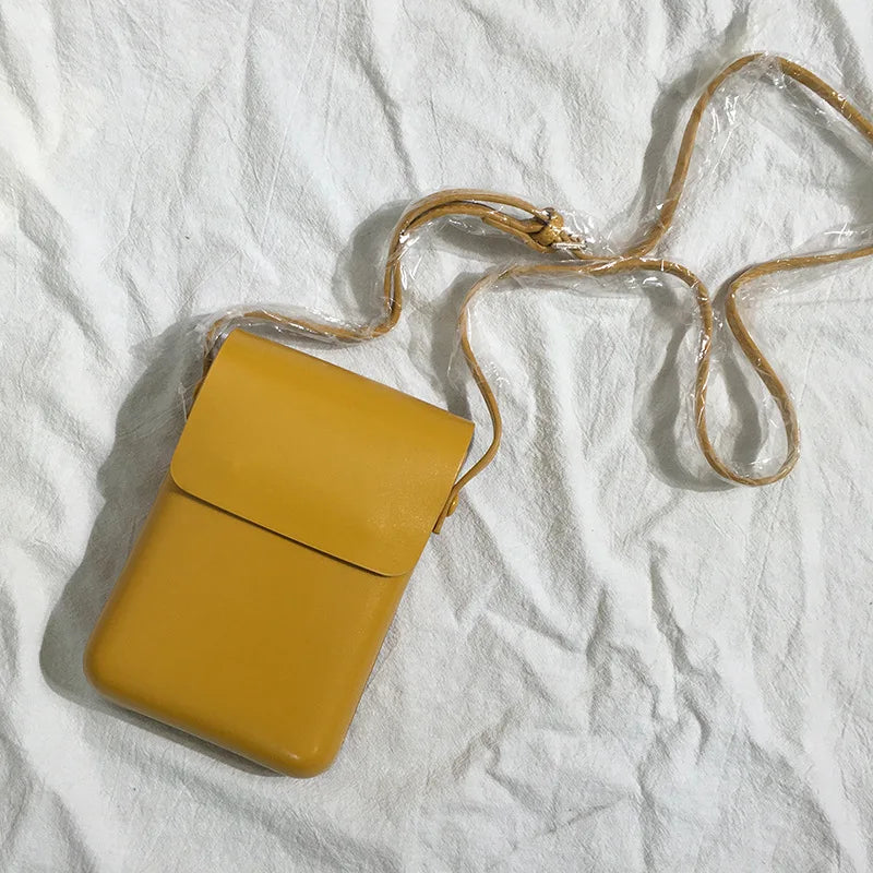 Small Solid Color Flap Leather Luxury Crossbody Bag