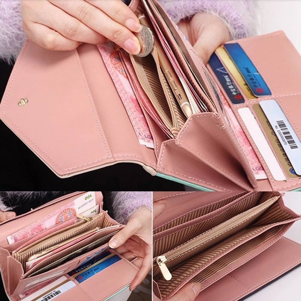 Long Clutch Floral Pattern Card Holder Wallet