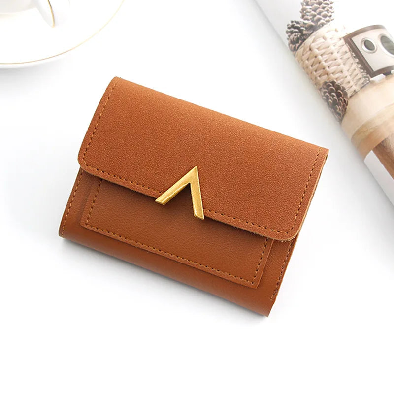 Simple Slim Golden Hasp Name Print Wallet