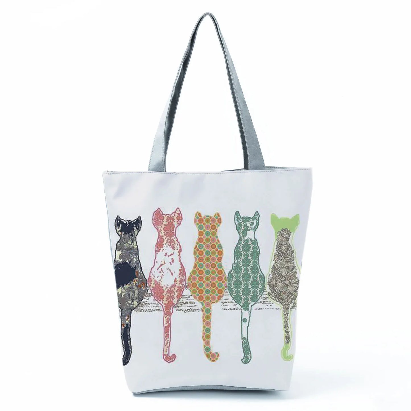 Customize Cute Cat Painting Tote Eco Reusable Bags