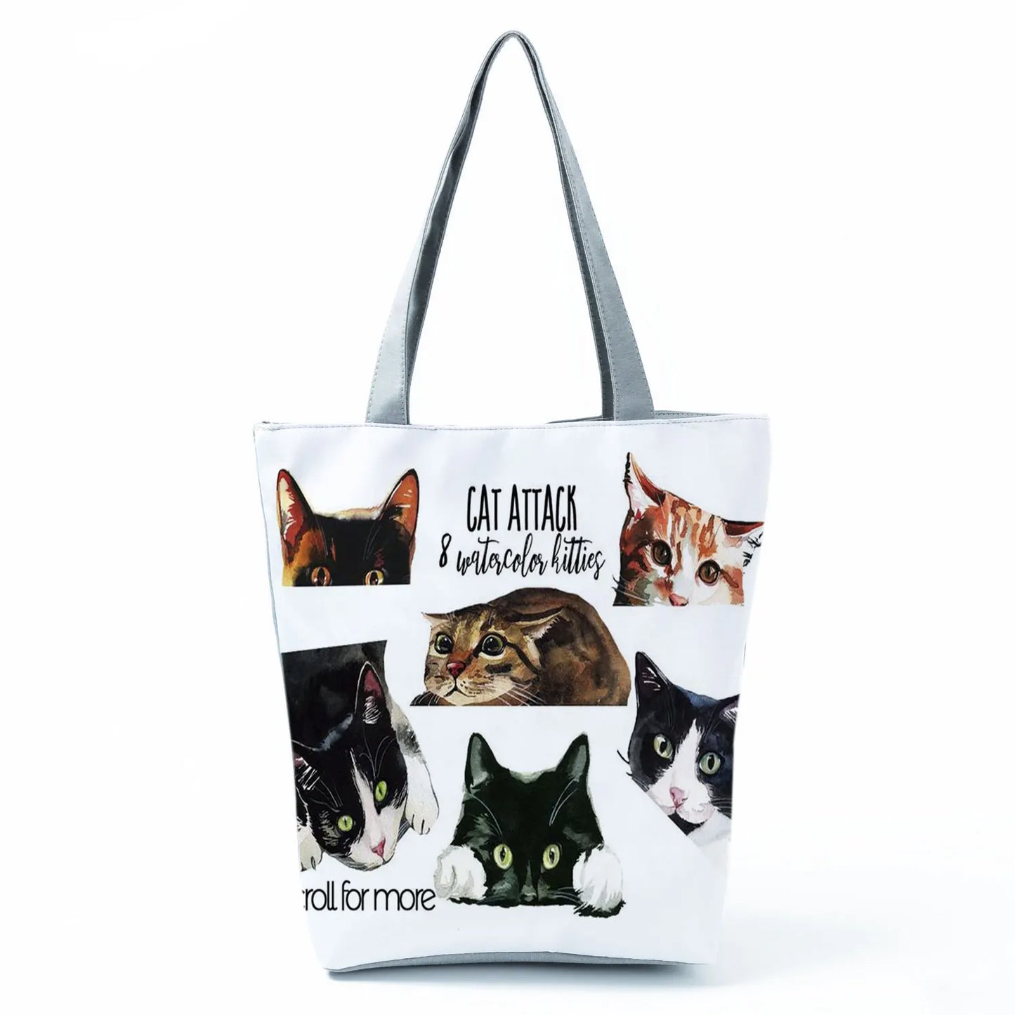 Customize Cute Cat Painting Tote Eco Reusable Bags