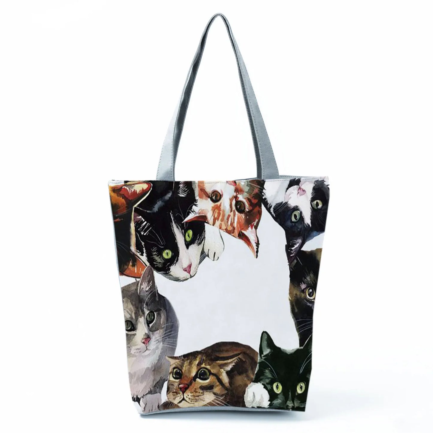 Customize Cute Cat Painting Tote Eco Reusable Bags