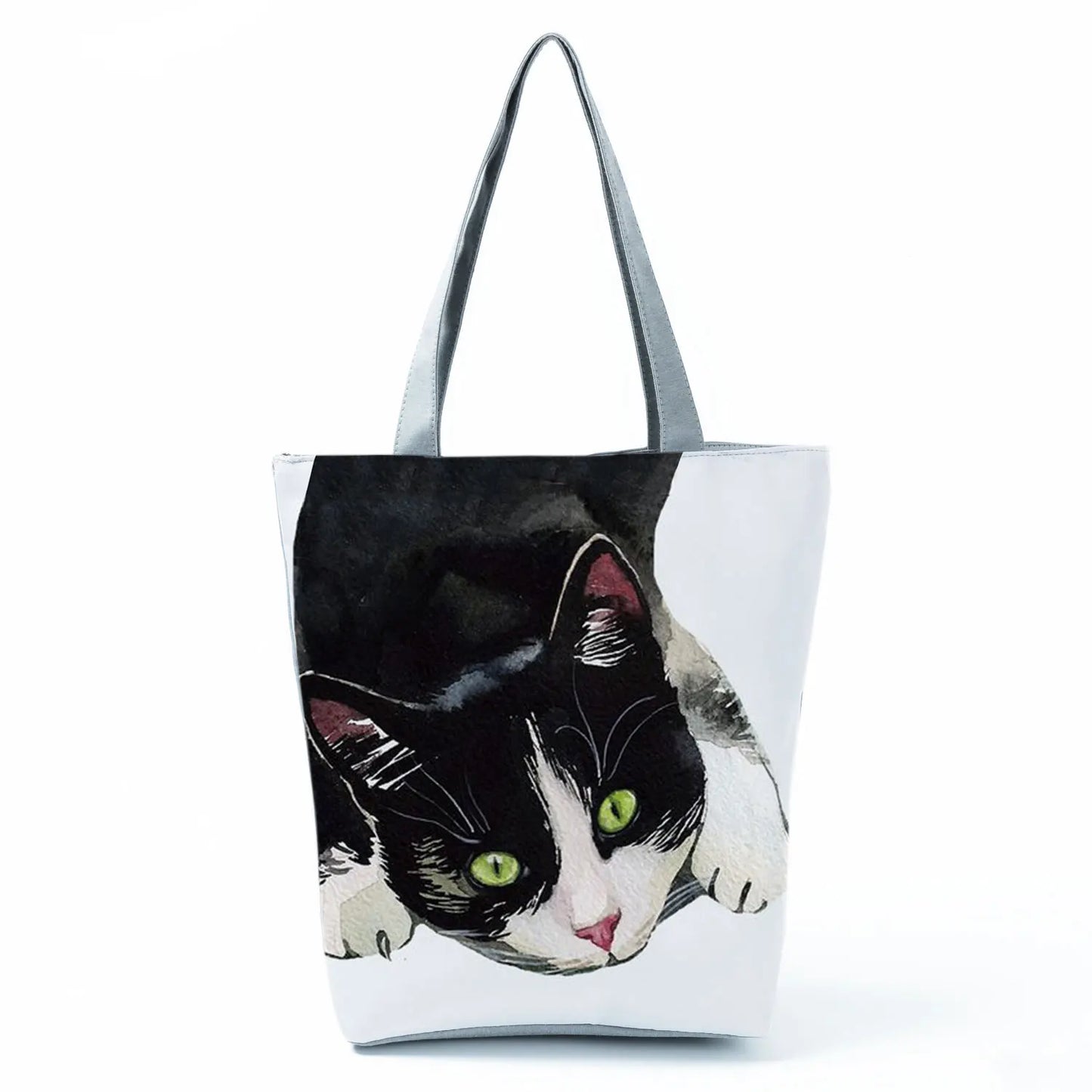 Customize Cute Cat Painting Tote Eco Reusable Bags