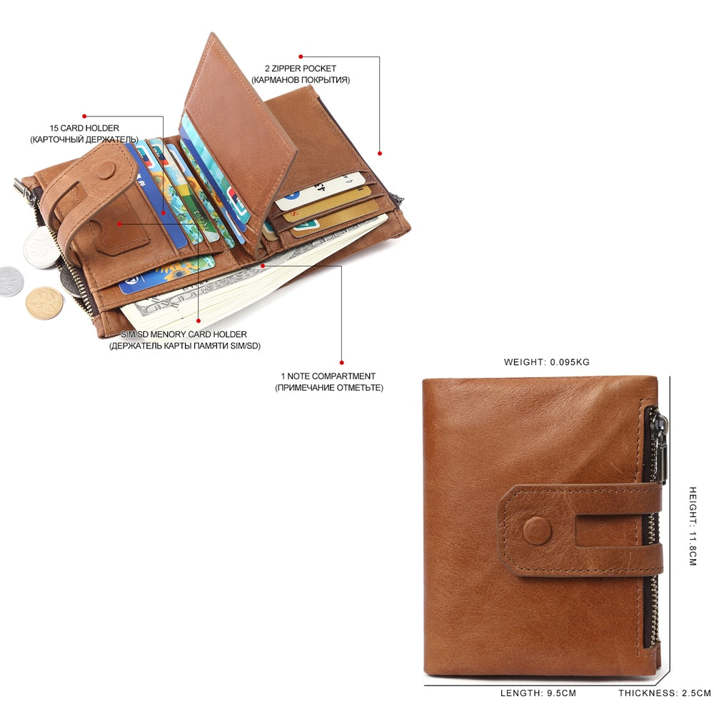 Horse Genuine Leather Card Id Holder Wallet