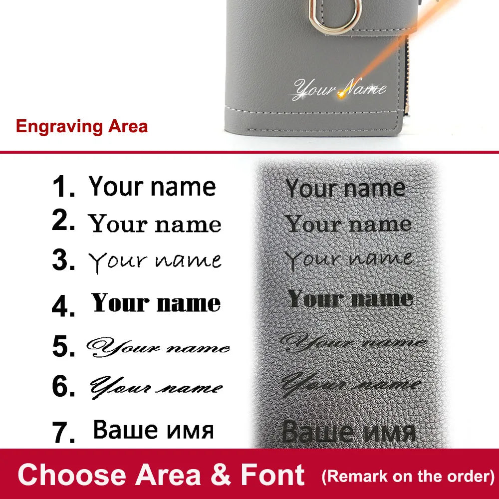 Short Name Customized Fashion Simple Cute Wallets