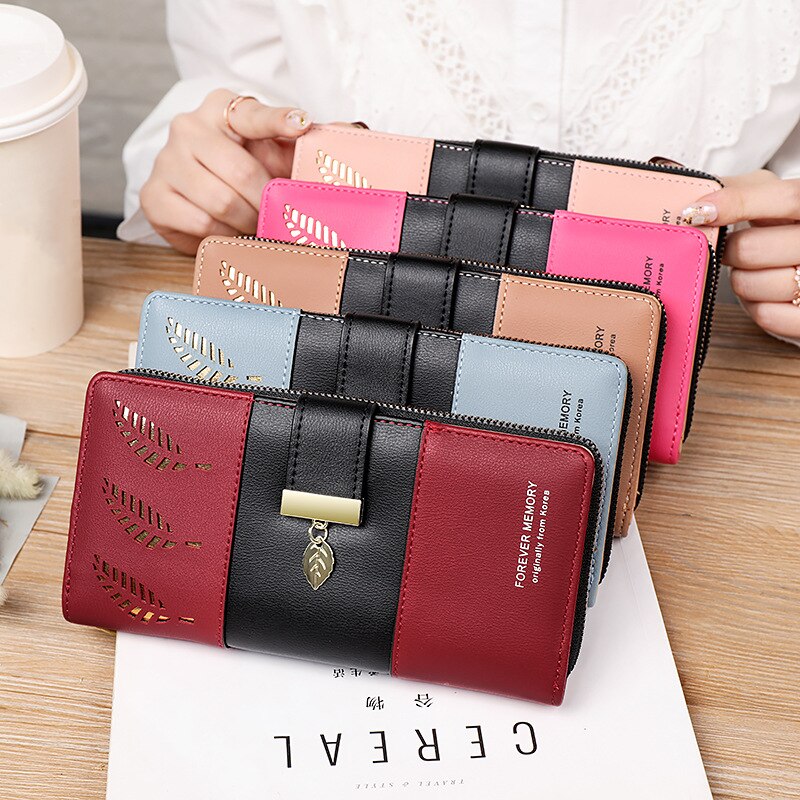 Hollow Leaves PU Leather Wallet