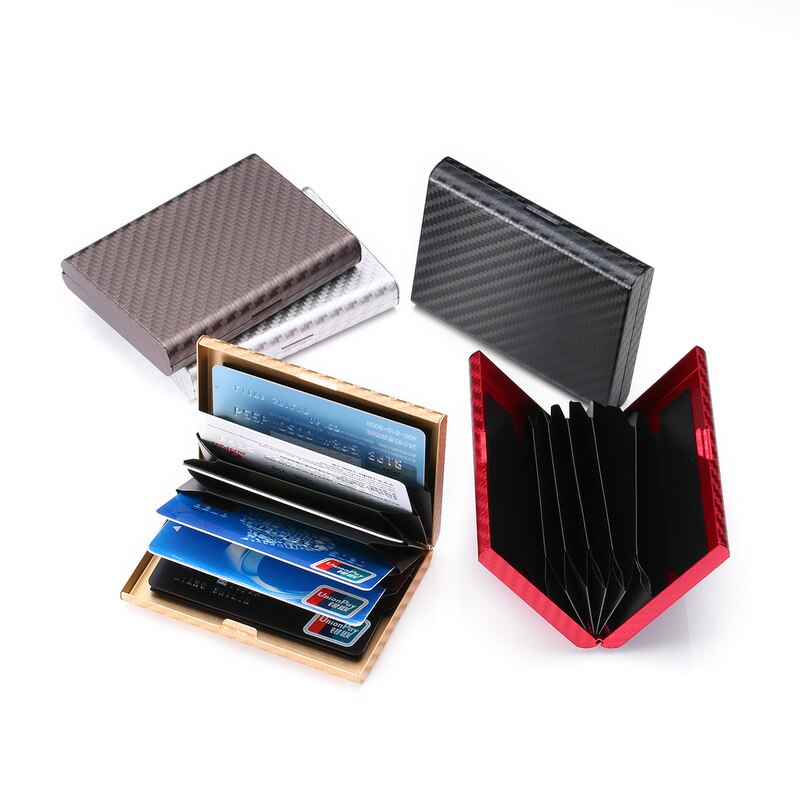 Carbon Fiber Metal Plastic Card Holders Travel Wallet