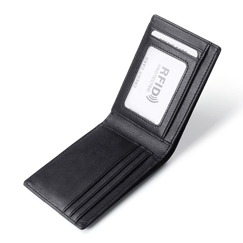 Slim Genuine Leather Solid Card Holder Wallet