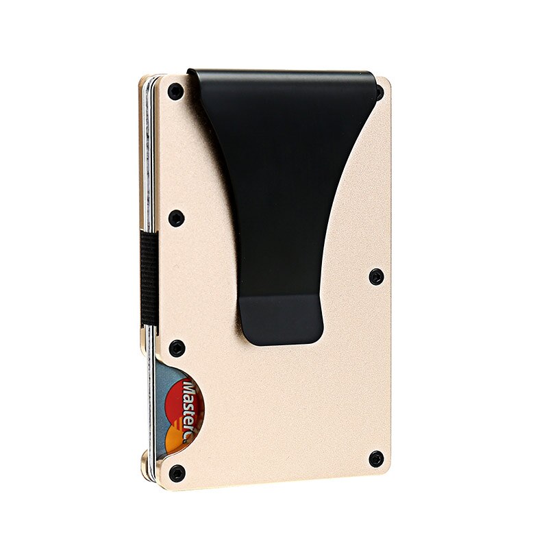 Anti Rfid Card Holder Slim Thin Metal Magnetic Lock Wallet