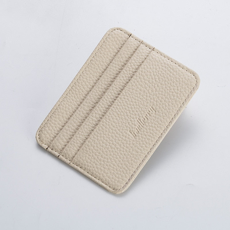 Mini Card Slim Zipper PU Leather Wallet