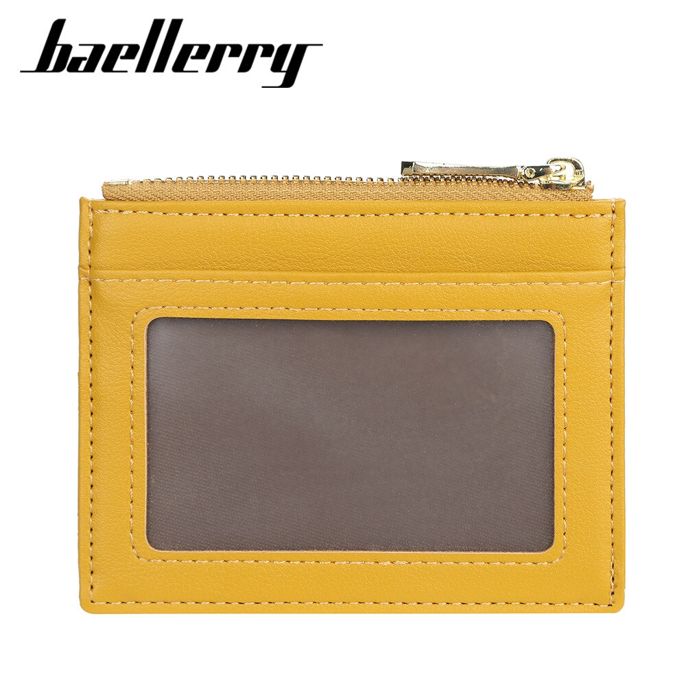 Mini Card Slim Zipper PU Leather Wallet