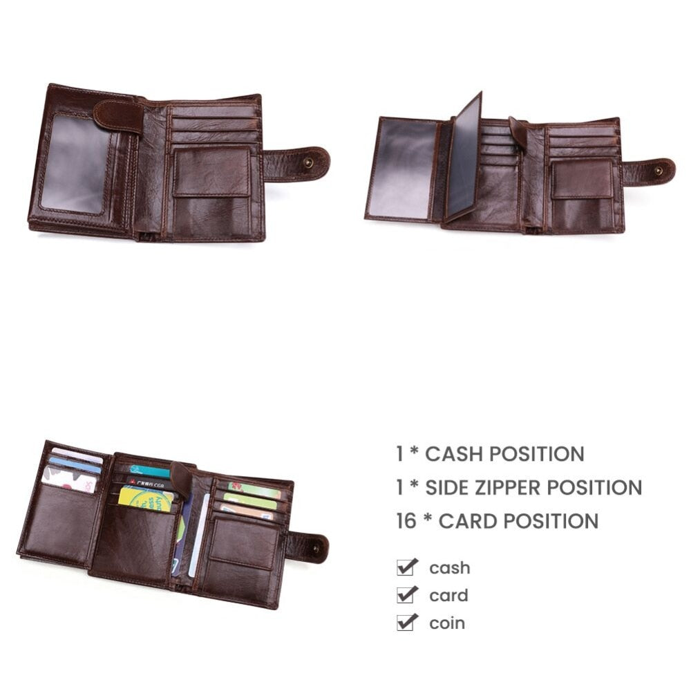 Horse Genuine Leather Card Id Holder Wallet