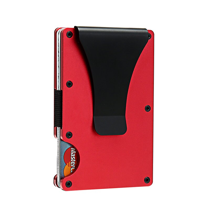 Anti Rfid Card Holder Slim Thin Metal Magnetic Lock Wallet