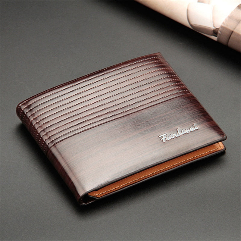 Vintage Leather Short Slim Wallet