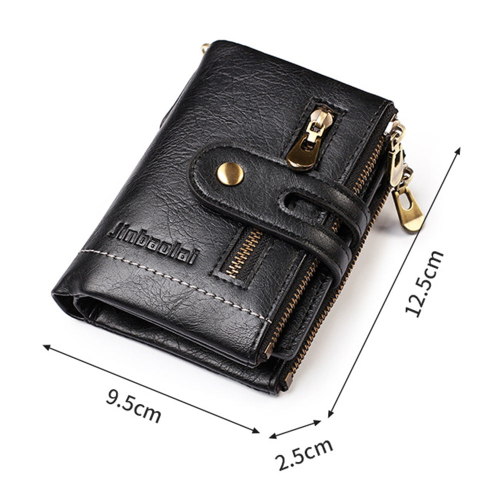 Name Customized PU Leather Card Holder Chain Men Wallet