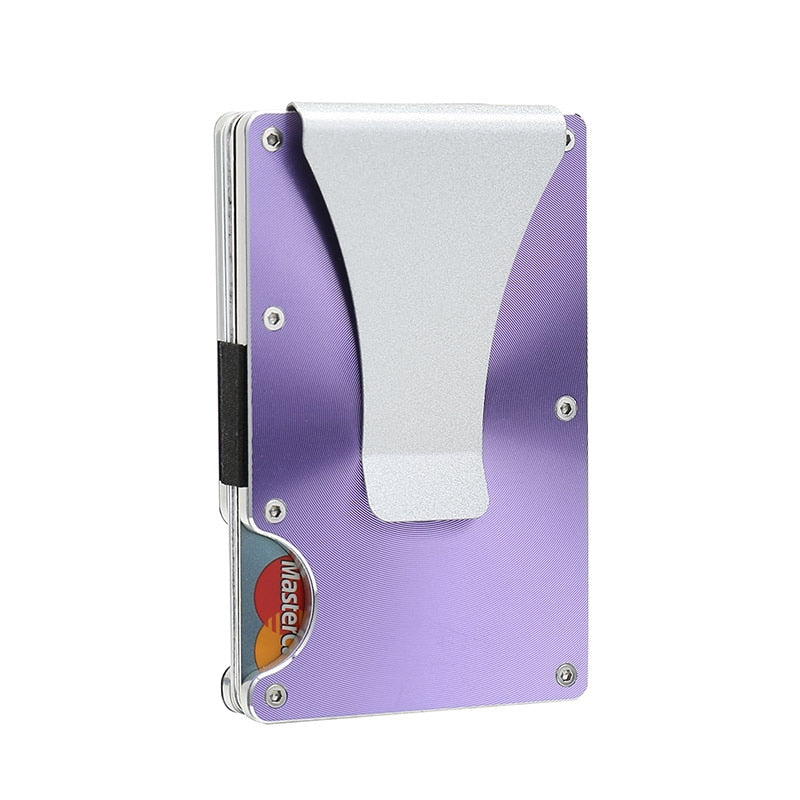 Anti Rfid Card Holder Slim Thin Metal Magnetic Lock Wallet