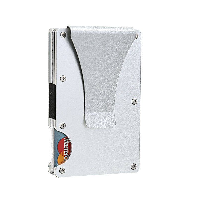 Anti Rfid Card Holder Slim Thin Metal Magnetic Lock Wallet