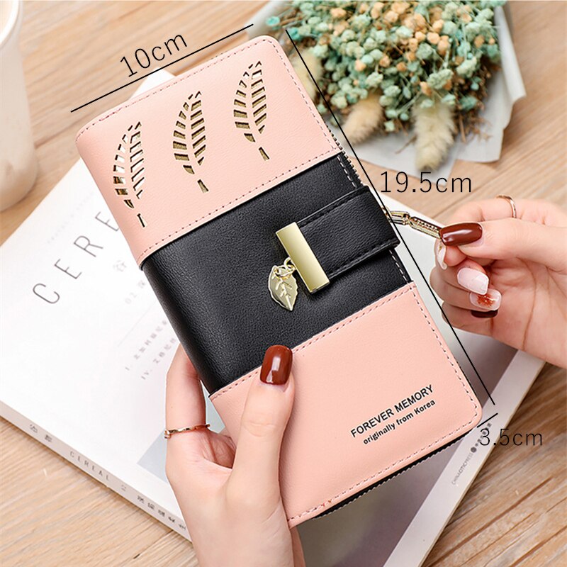 Hollow Leaves PU Leather Wallet