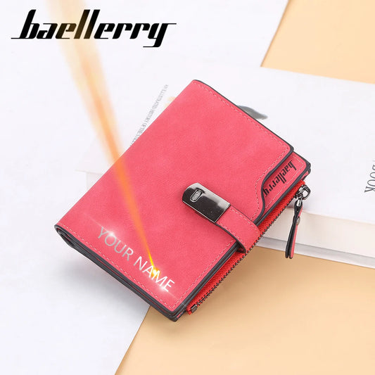 Name Engraving Magnetic Buckle Top Quality Wallet