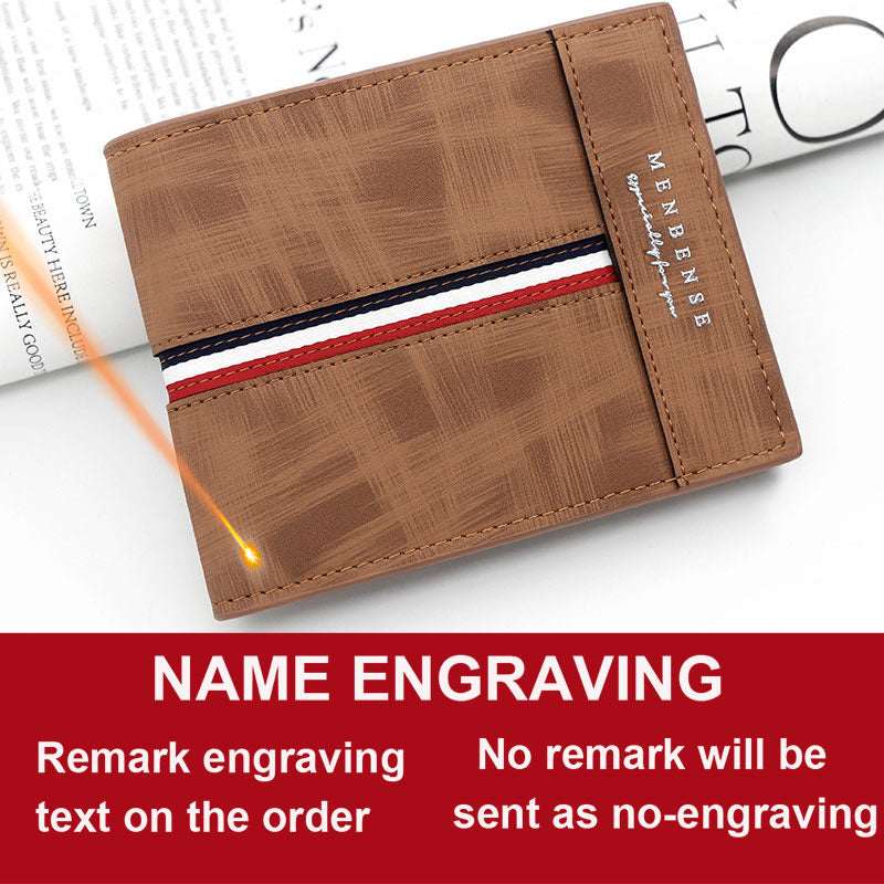 Luxury Slim Card Holder Name Print Male Wallet