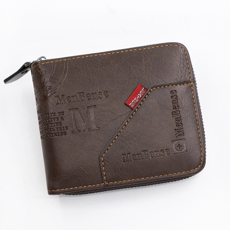 Leather Wax Oil Skin Coin Short Card Holder Wallet