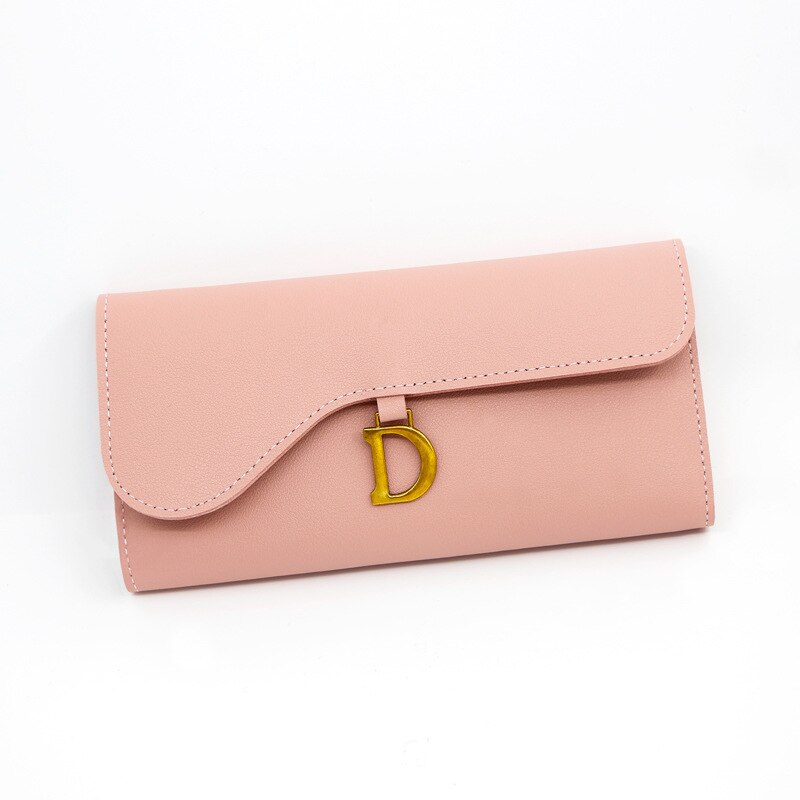 Letter Simple Long Clutch Solid Color Wallet