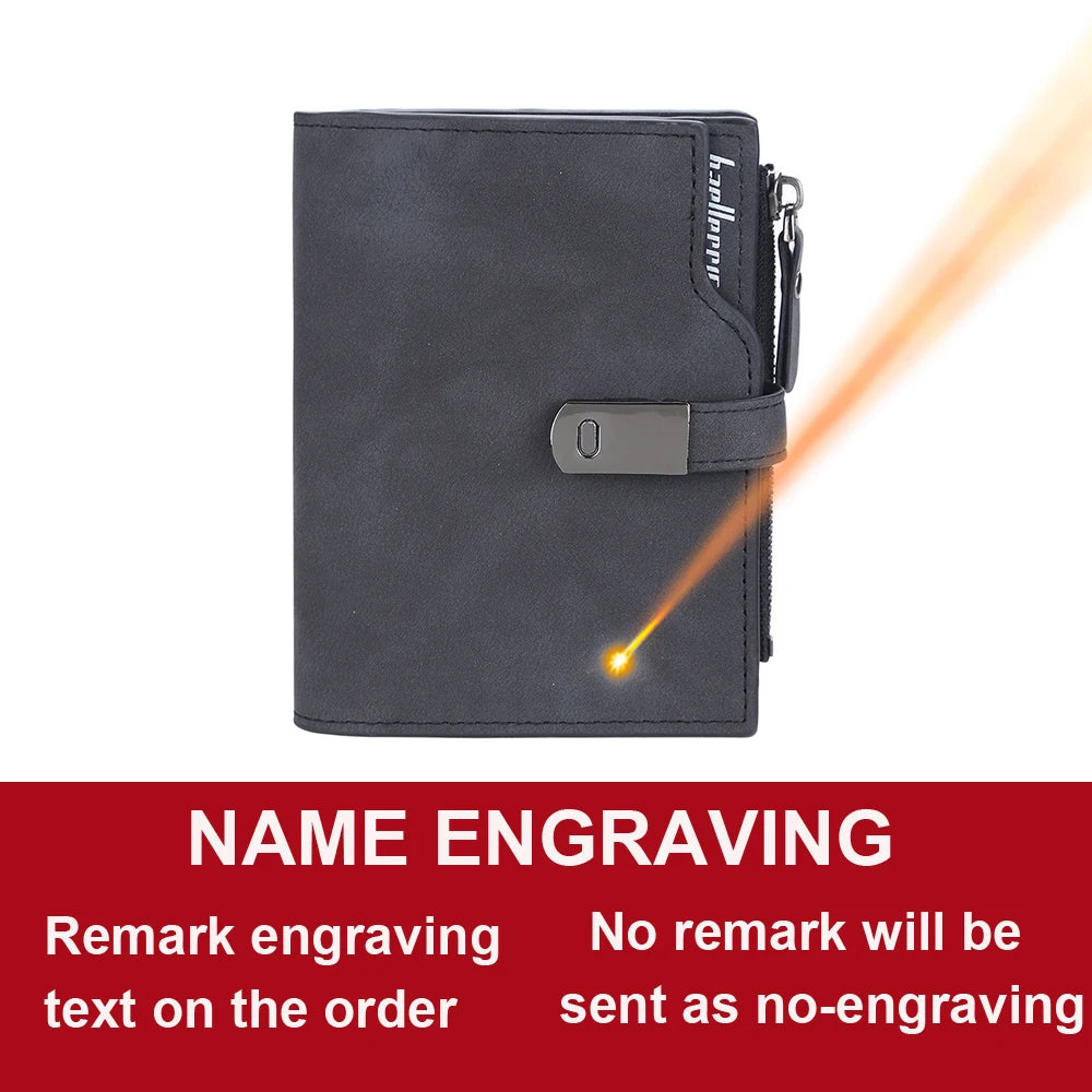 Name Engraving Magnetic Buckle Top Quality Wallet
