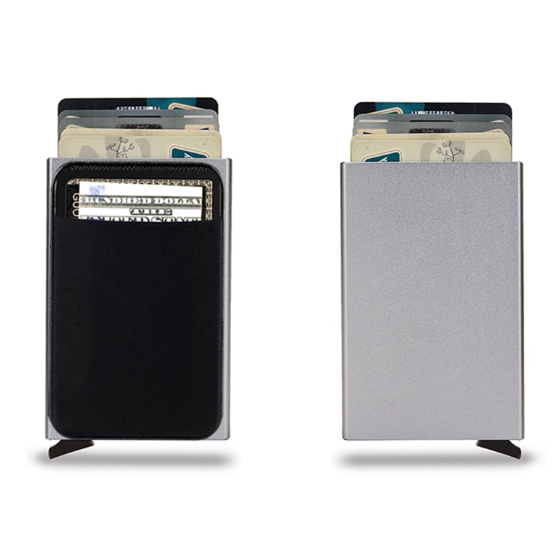 Pop Up Rfid Smart Card Holder Metal Thin Slim Wallet