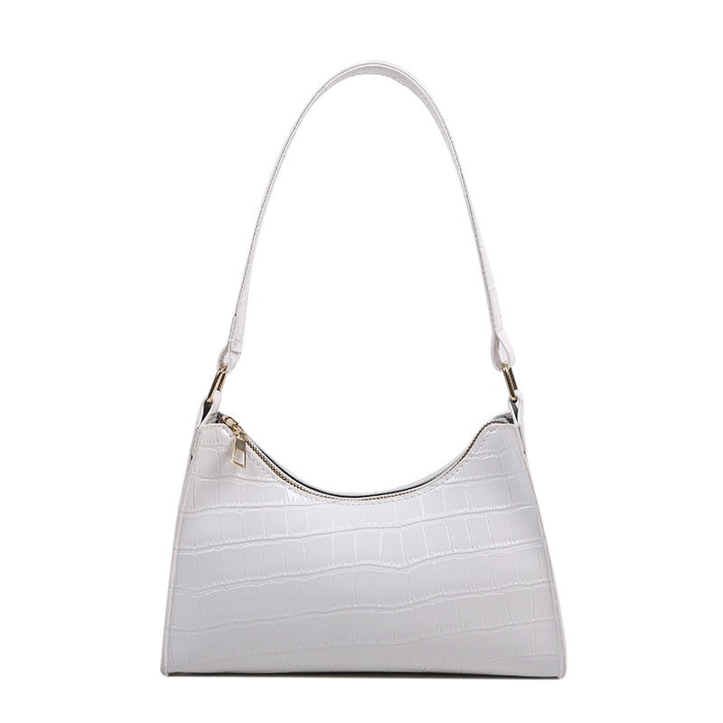 Retro PU Leather Fashion Pearl Top Underarm Bag