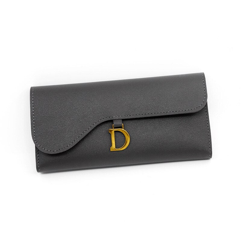 Letter Simple Long Clutch Solid Color Wallet