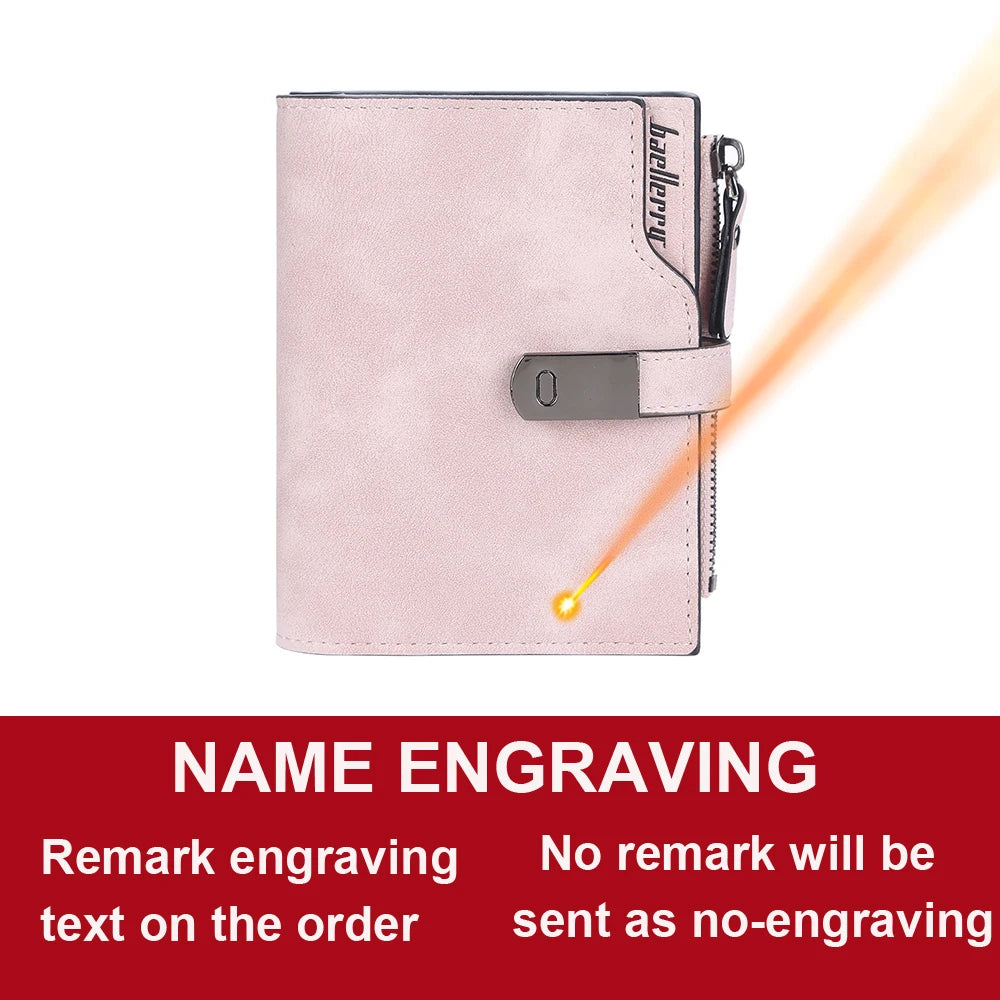 Name Engraving Magnetic Buckle Top Quality Wallet