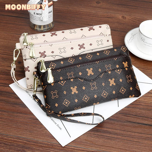 Brand Clutch Slim Uneven Leather Wallets
