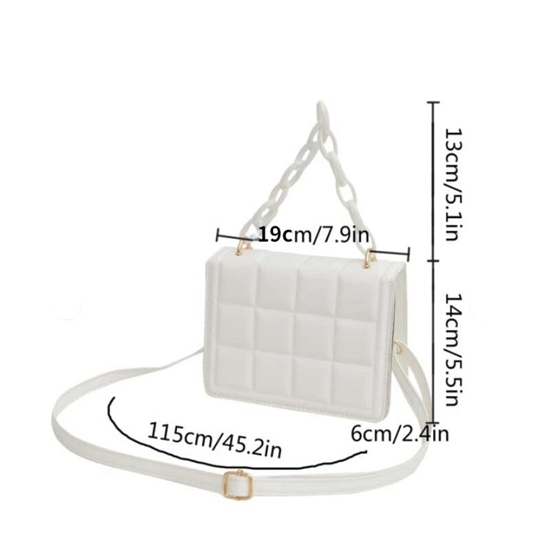 Geometry Embossed Flap Mini Crossbody Bag