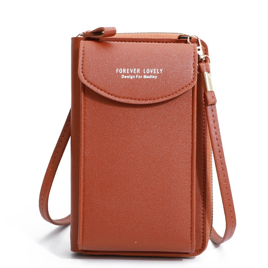 Soft Leather Cell Phone Crossbody Bag