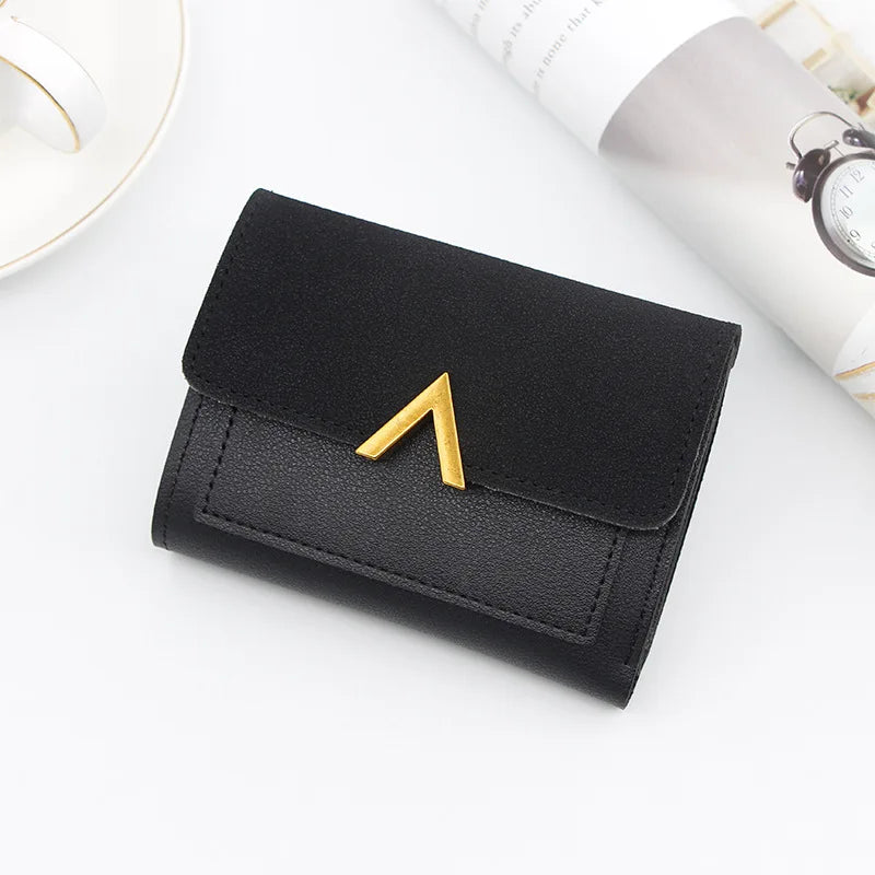 Simple Slim Golden Hasp Name Print Wallet