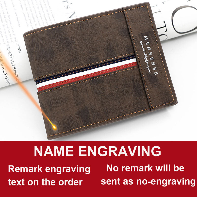 Luxury Slim Card Holder Name Print Male Wallet