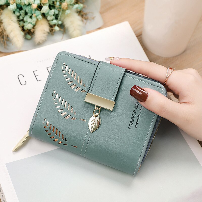 Hollow Leaves PU Leather Wallet