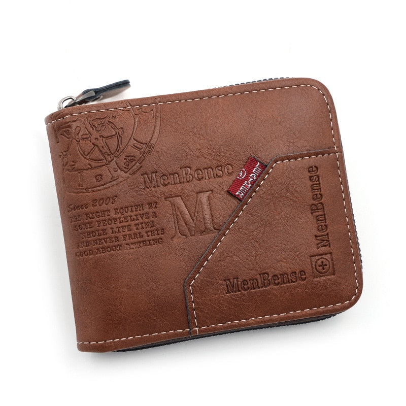 Leather Wax Oil Skin Coin Short Card Holder Wallet