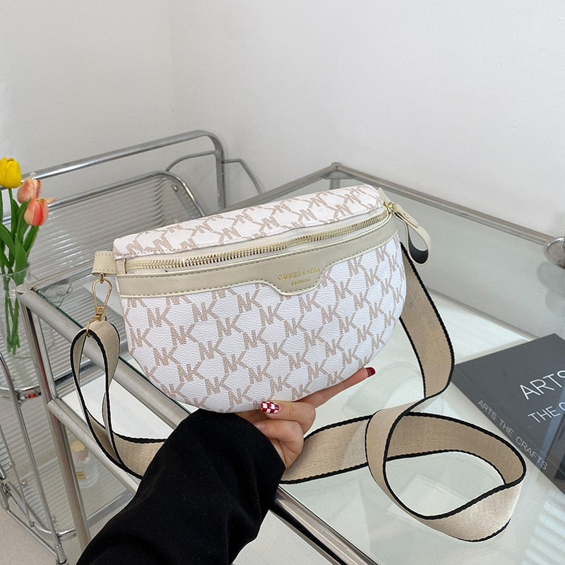 Strap Crossbody Canvas Printed Letter Bag