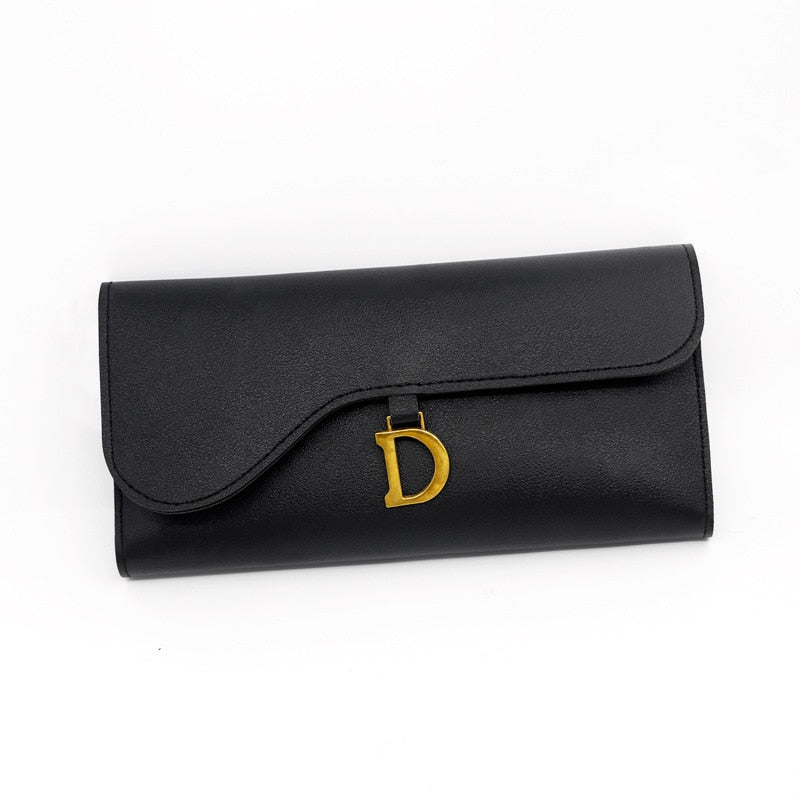 Letter Simple Long Clutch Solid Color Wallet