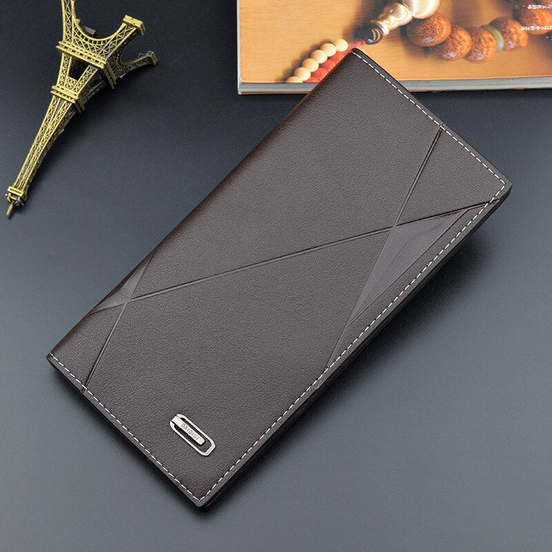 Business Solid Color Retro Long Clutch Wallet