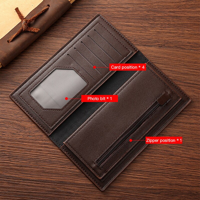 Fashion PU Leather Long Business Multi-card Wallet