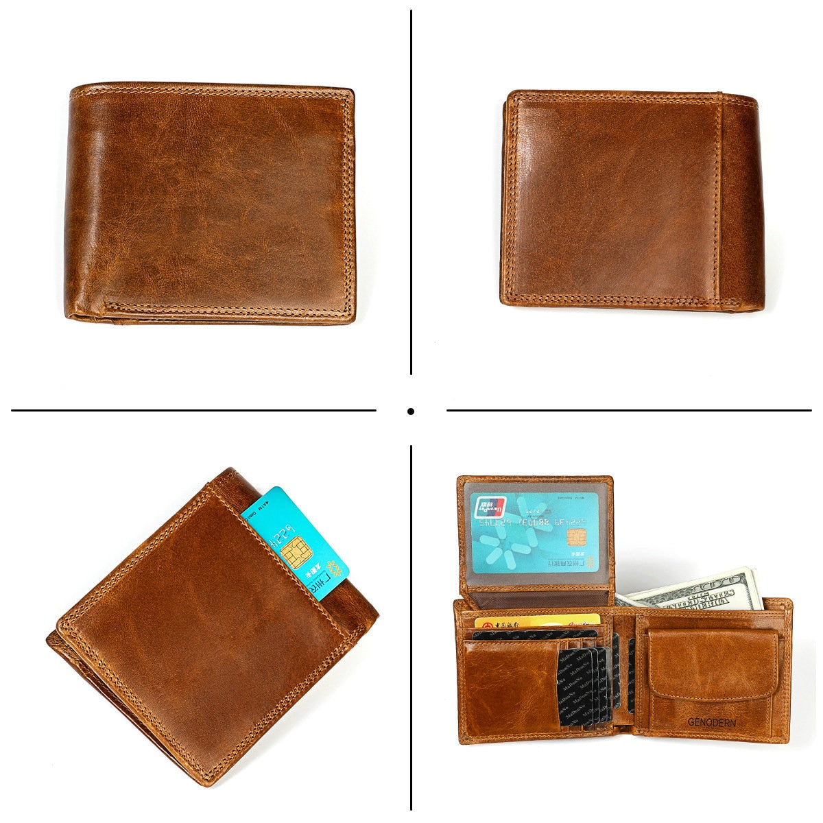 Genuine Leather Coin Pocket Vintage Wallet