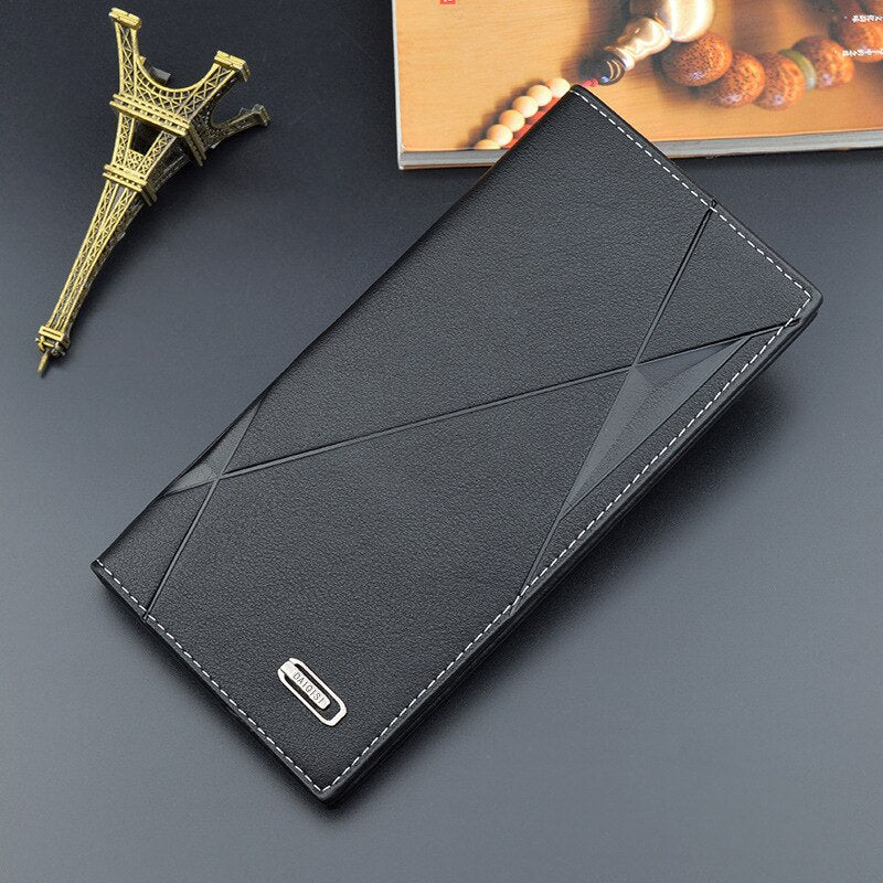 Business Solid Color Retro Long Clutch Wallet