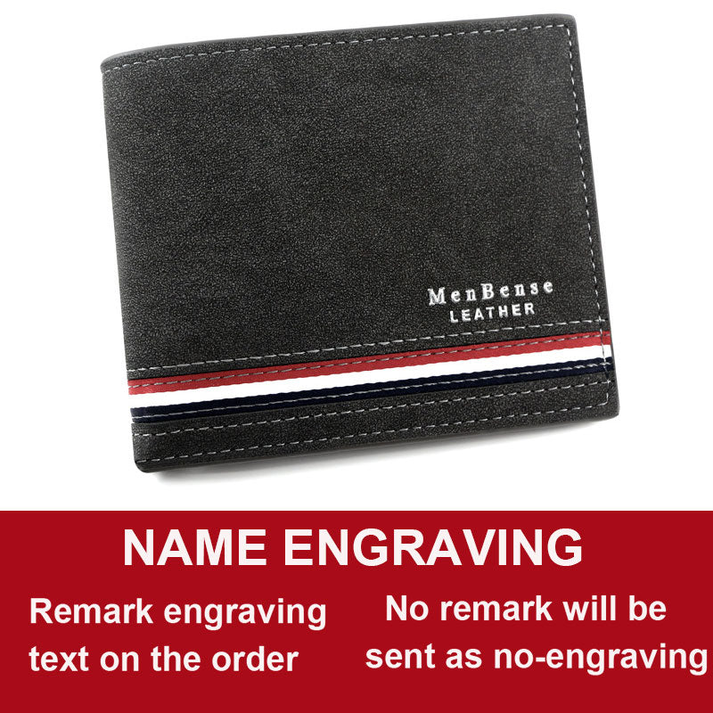 Name Engraved Luxury Stripe Slim Card Holder