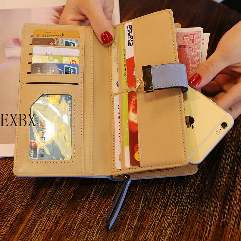 Hollow Golden Leaf Buckle PU Leather Wallet